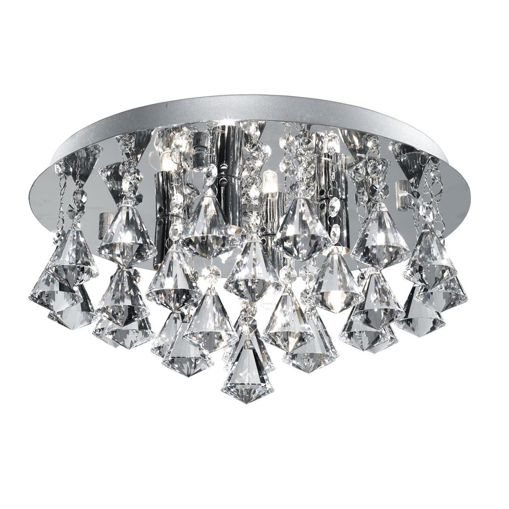 Searchlight 3304-4CC Hanna 4Lt Flush Ceiling Light - Chrome & Clear Crystal