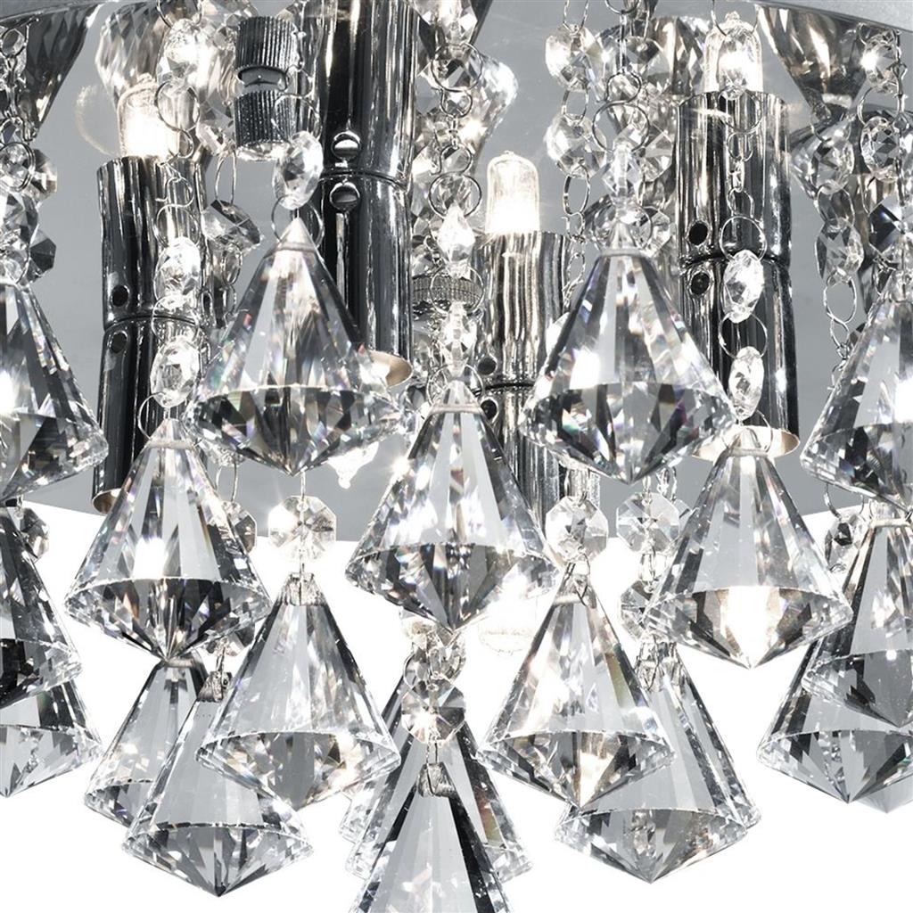 Searchlight 3304-4CC Hanna 4Lt Flush Ceiling Light - Chrome & Clear Crystal