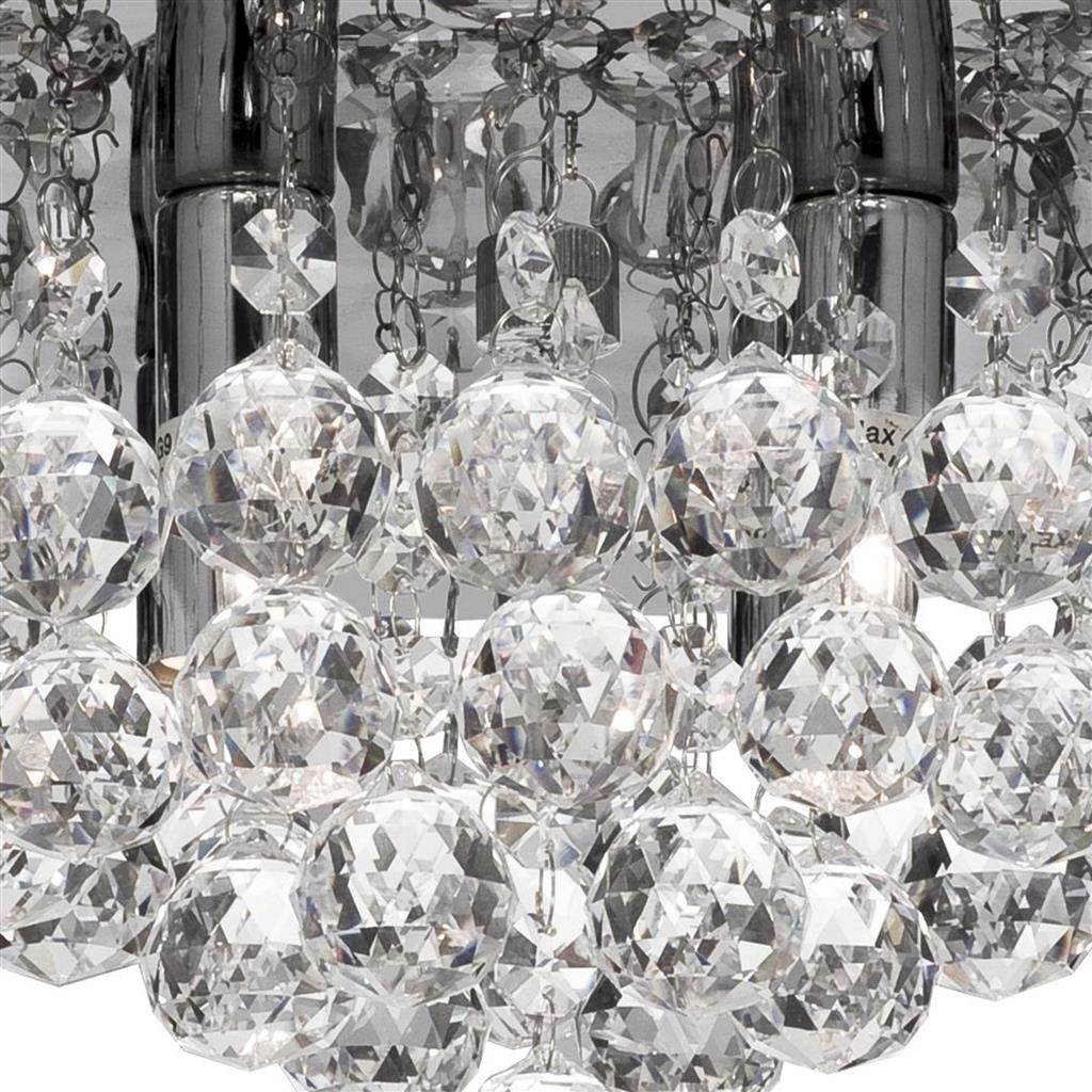 Searchlight 3404-4CC Hanna 4Lt Flush Ceiling Light - Chrome & Clear Crystal