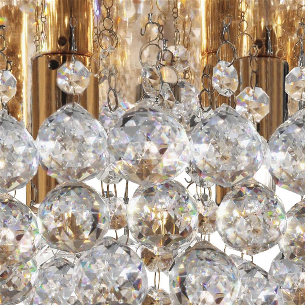 Searchlight 3404-4GO Hanna 4Lt Flush Ceiling Light - Gold & Clear Crystal
