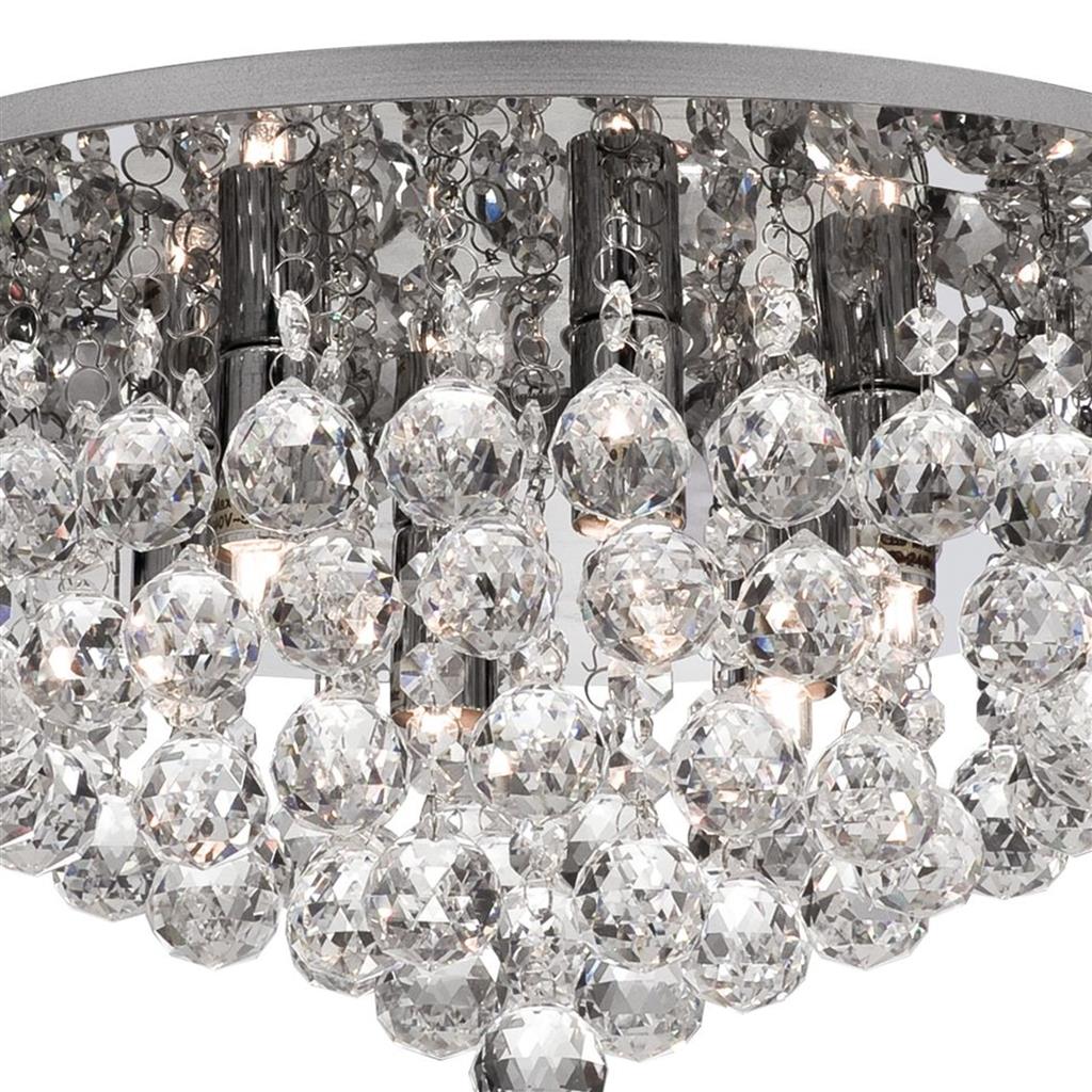 Searchlight 3406-6CC Hanna 6Lt Flush Ceiling Light - Chrome & Clear Crystal