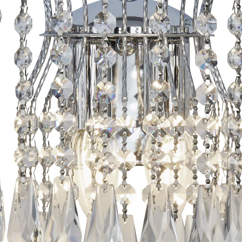 Searchlight 4172-2 Waterfall - 2 Light Wall Bracket Chrome Clear Crystal RRP £115.00