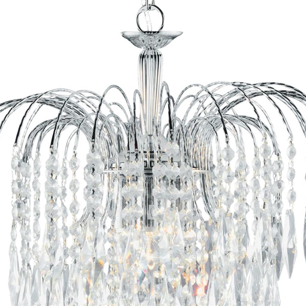 Searchlight 4173-3 Waterfall - 3 Light Ceiling Chrome Clear Crystal RRP £299