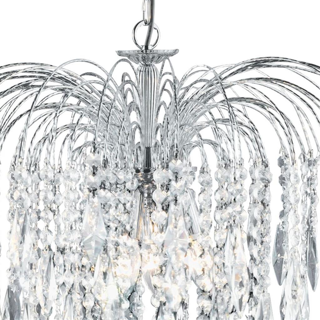Searchlight 4175-5 Waterfall - 5 Light Ceiling Chrome Clear Crystal RRP £499