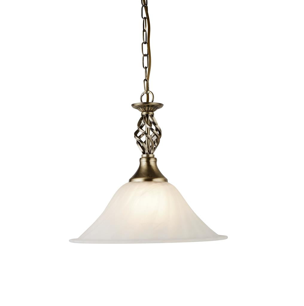 458114AB Cameroon Ceiling Pendant - Antique Brass & Glass RRP £89.00