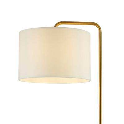 5024GO Gallow Floor Lamp - Gold Metal, Marble Base & Fabric Shade RRP £170.00