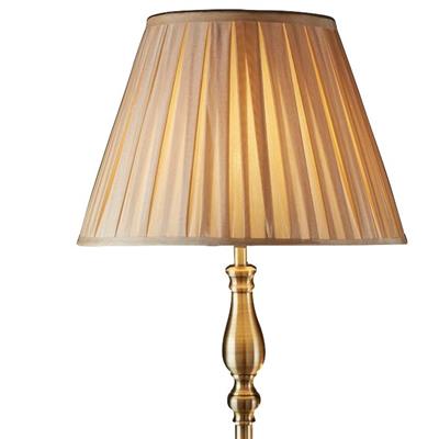Searchlight 5029AB Flemish Floor Lamp - Antique Brass & Mink Pleated Shade RRP £179.00
