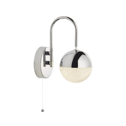 Searchlight 5081CC Marbles LED Wall Light - Chrome & Crushed Ice Shade RRP £79.00
