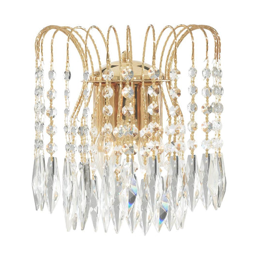 Searchlight 5172-2 Waterfall - 2 Light Wall Bracket Gold Clear Crystal RRP £115.00