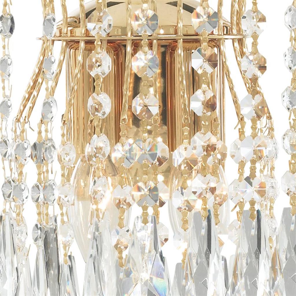 Searchlight 5172-2 Waterfall - 2 Light Wall Bracket Gold Clear Crystal RRP £115.00