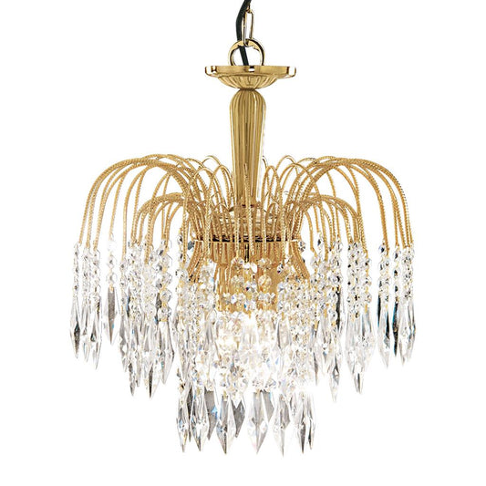 Searchlight 5173-3 Waterfall - 3 Light Ceiling Gold Clear Crystal RRP £299