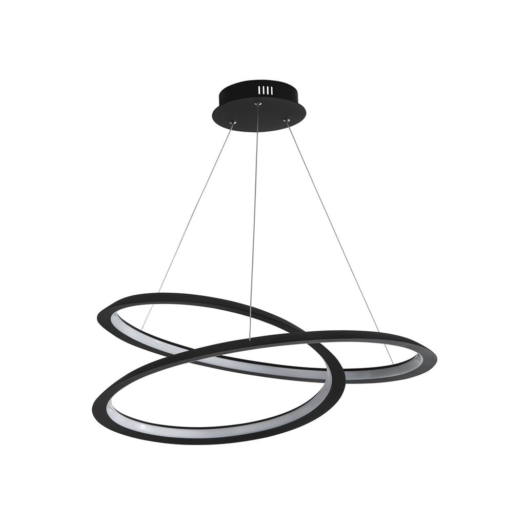 518711BK Swirl II LED Ceiling Pendant - Sand Black & Opal RRP £319.00