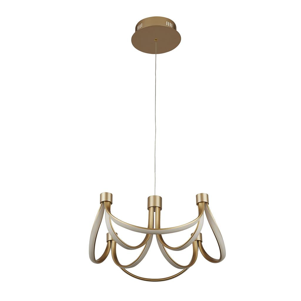 SEARCHLIGHT 58184-8GO Signature 8Lt LED Ceiling Pendant - Gold & Opal RRP £299.00