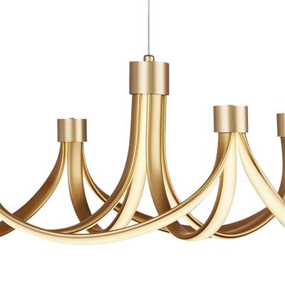 SEARCHLIGHT 58184-8GO Signature 8Lt LED Ceiling Pendant - Gold & Opal RRP £299.00