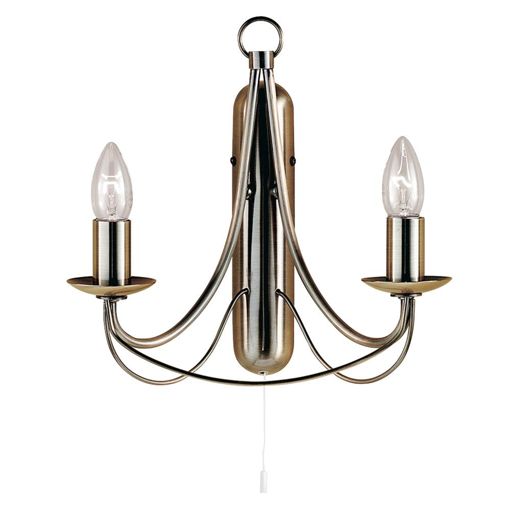 Searchlight 6342-2AB Maypole 2 Light Wall Light - Antique Brass RRP £75.00