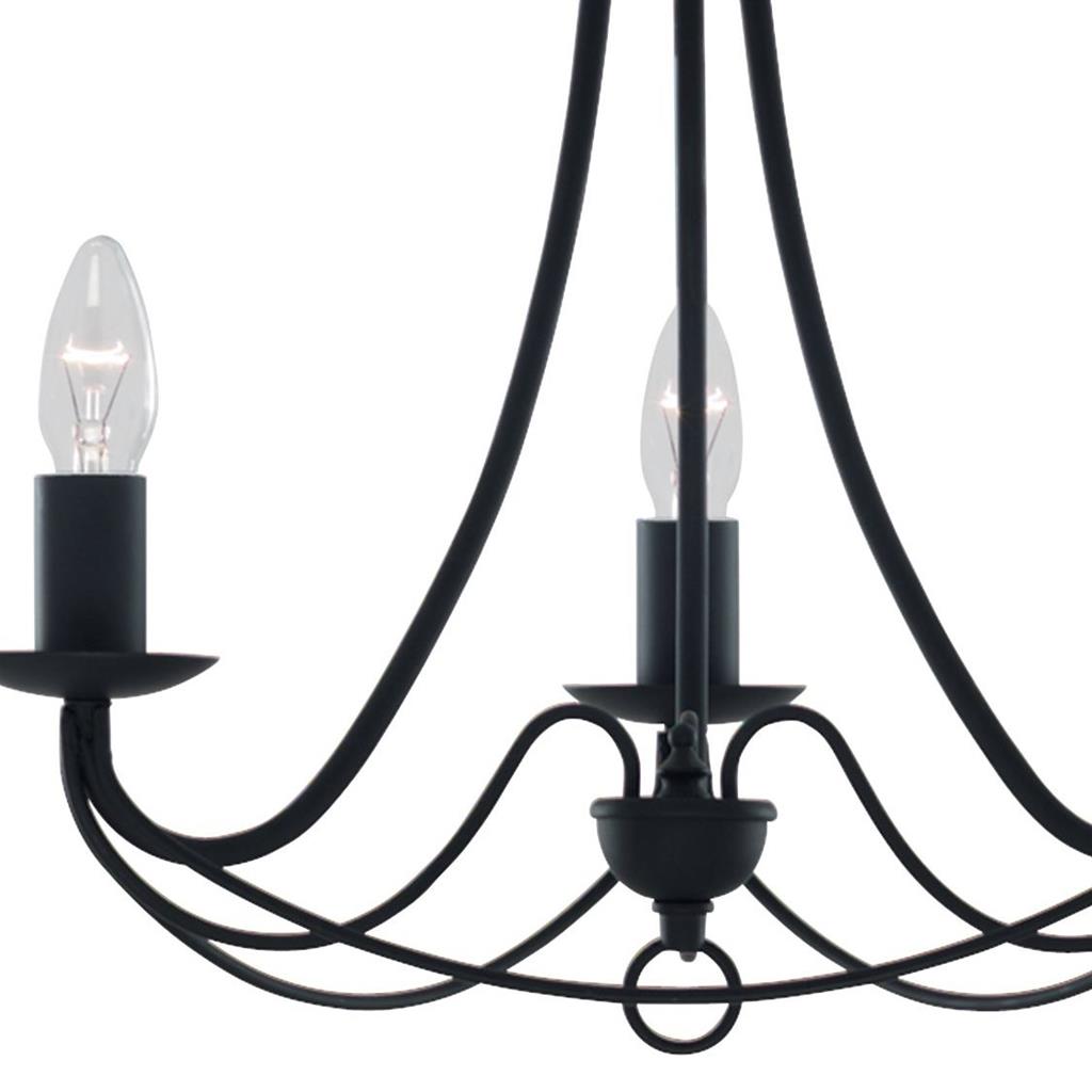 Searchlight 6343-3BK Maypole 3 Light Ceiling Pendant - Black Iron RRP £99
