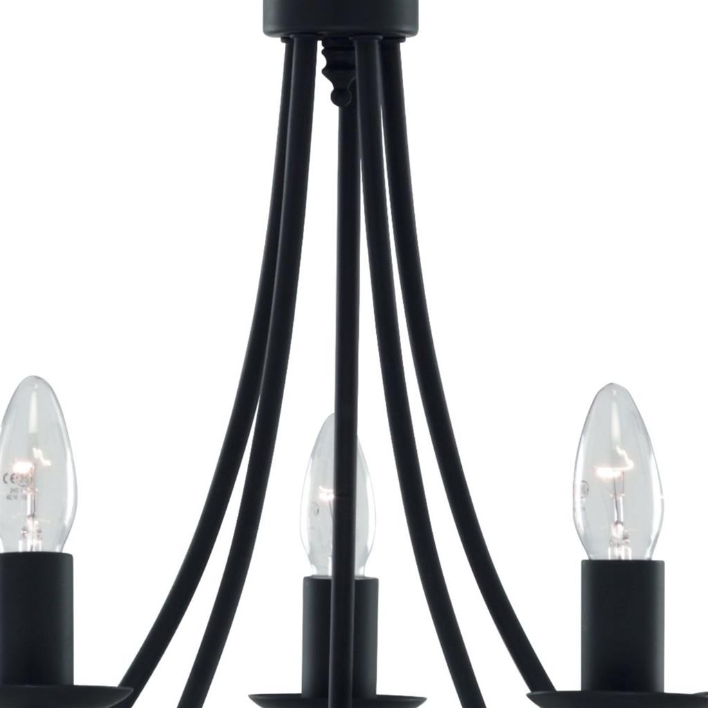 Searchlight 6345-5BK Maypole 5 Light Ceiling Pendant - Black Iron RRP £139.00