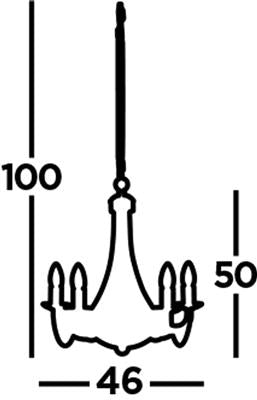 Searchlight 6345-5SS Maypole 5 Light Ceiling Pendant - Satin Silver RRP £139.00