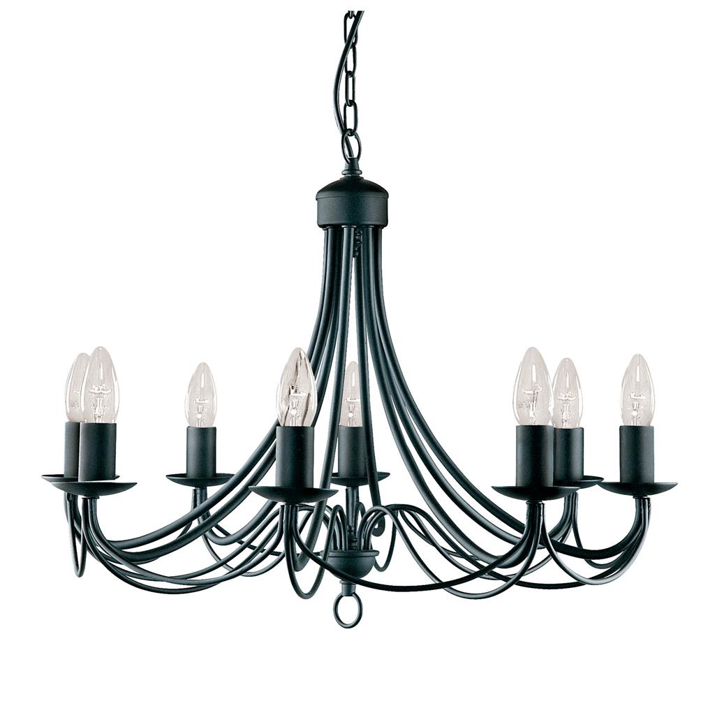 Searchlight 6345-5BK Maypole 8 Light Ceiling Pendant - Black Iron RRP £189.00