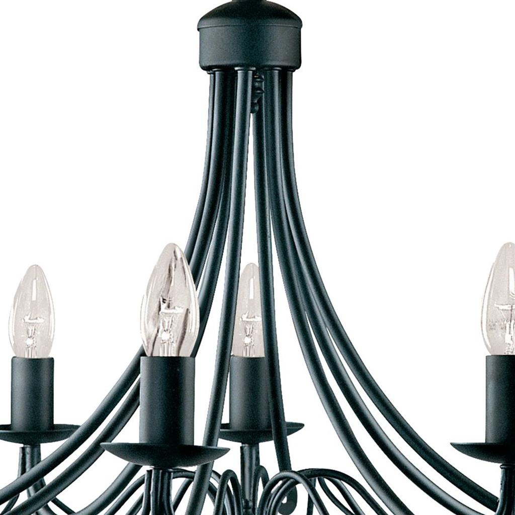 Searchlight 6345-5BK Maypole 8 Light Ceiling Pendant - Black Iron RRP £189.00