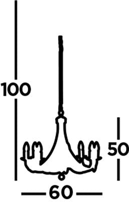 Searchlight 6345-5BK Maypole 8 Light Ceiling Pendant - Black Iron RRP £189.00