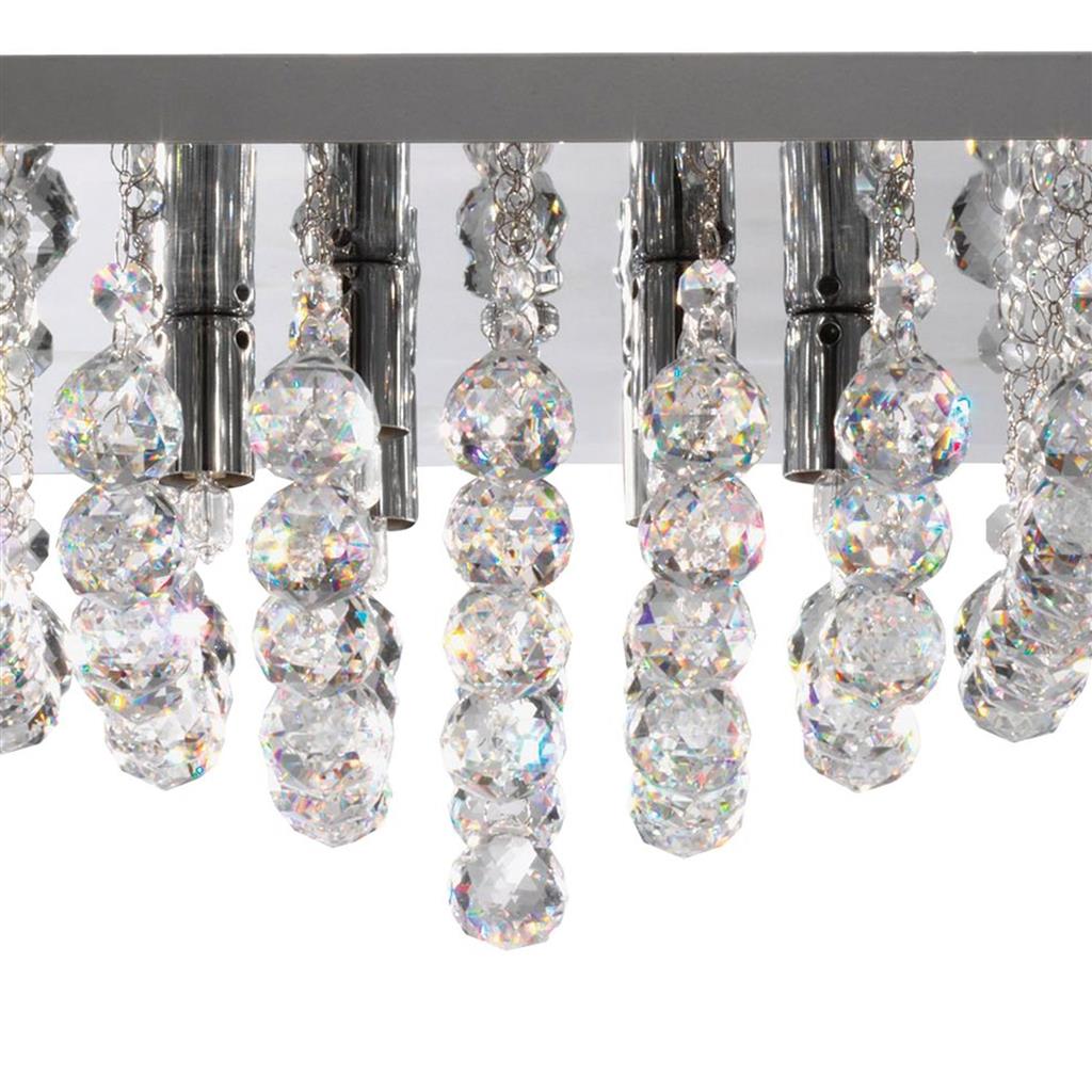 Searchlight 6404-4CC Hanna 4Lt Flush Ceiling Light - Chrome & Clear Crystal