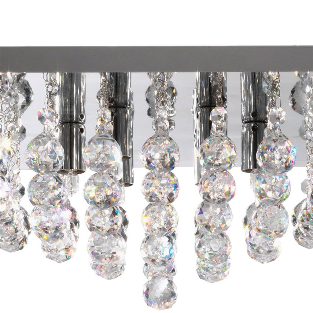 Searchlight 6406-6CC Hanna 6Lt Flush Ceiling Light - Chrome & Clear Crystal