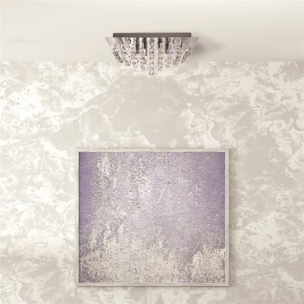 Searchlight 6406-6CC Hanna 6Lt Flush Ceiling Light - Chrome & Clear Crystal