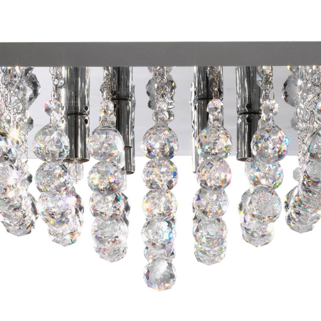 Searchlight 6408-8CC Hanna 8Lt Flush Ceiling Light - Chrome & Clear Crystal
