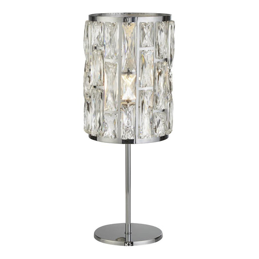 Searchlight 6584CC Bijou 1 Light Chrome Table Lamp Crystal Glass RRP £165.00