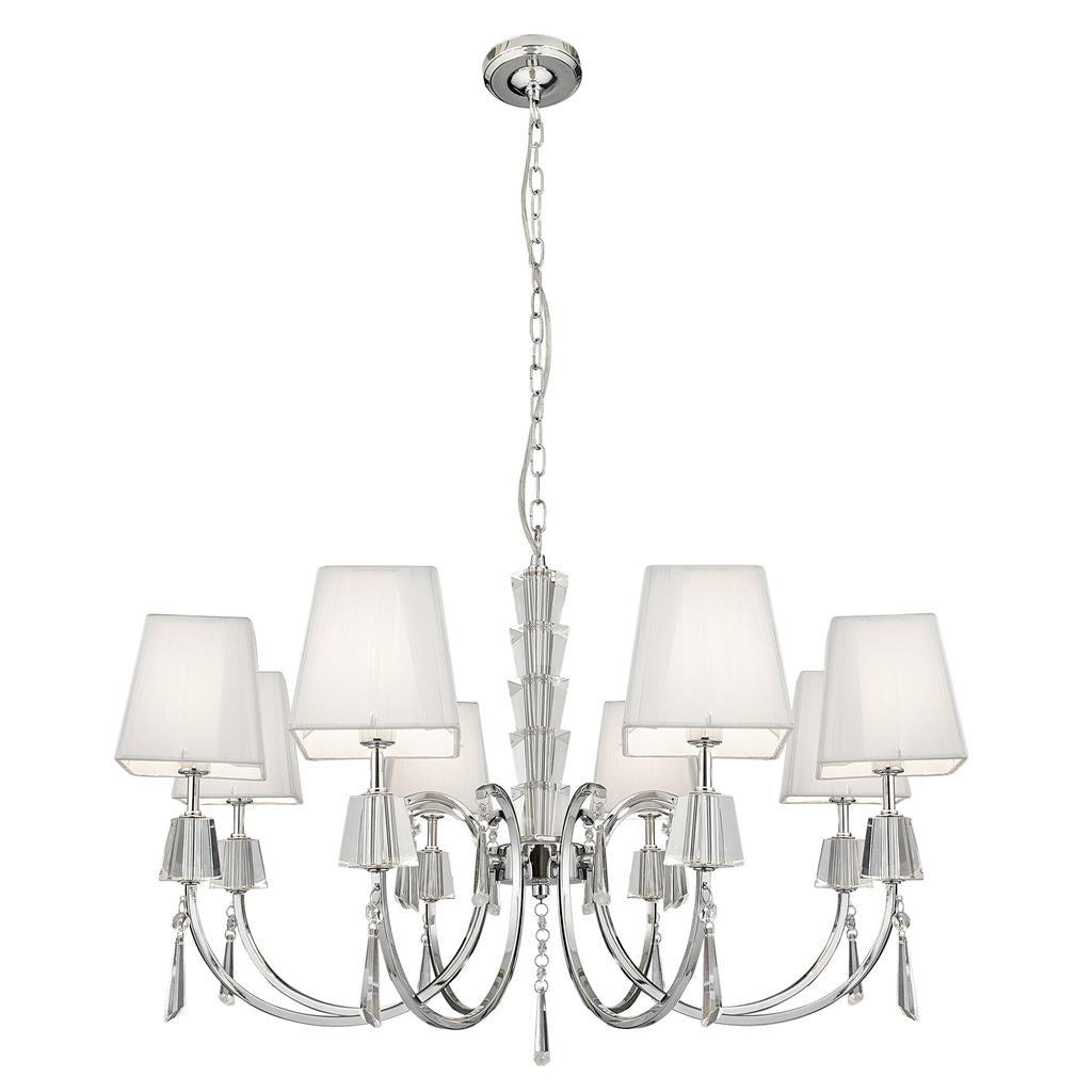 Searchlight 6888-8CC Portico 8 Light Ceiling Pendant- Chrome/Acrylic & String Shades RRP £519