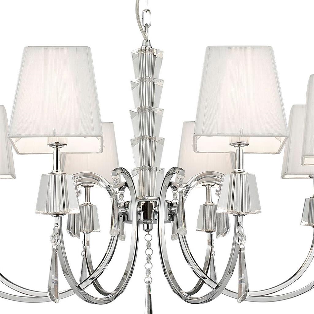 Searchlight 6888-8CC Portico 8 Light Ceiling Pendant- Chrome/Acrylic & String Shades RRP £519