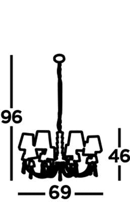 Searchlight 6888-8CC Portico 8 Light Ceiling Pendant- Chrome/Acrylic & String Shades RRP £519