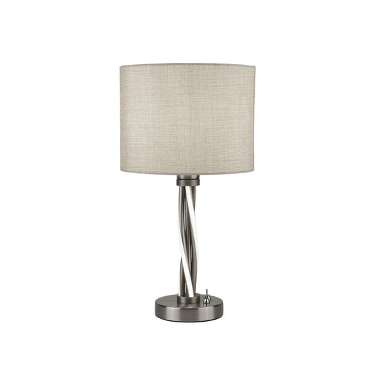 SL7564SS Vegas LED Table Lamp - Satin Silver & Hessian Shade RRP £118.00