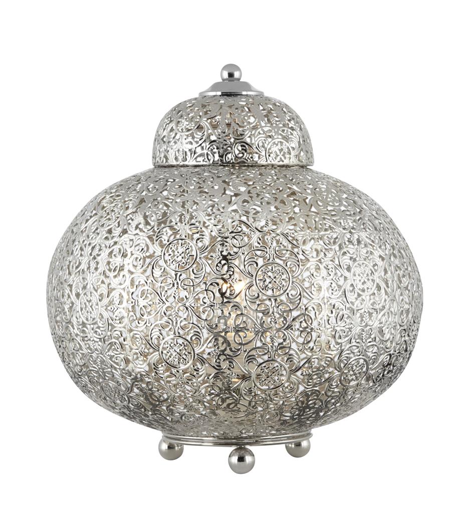 Searchlight 8221-1SS Fretwork Table Lamp - Laser Cut Nickel RRP £119.00