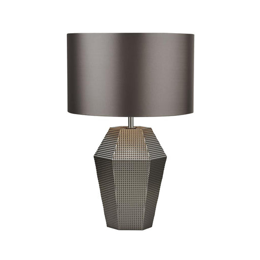 Searchlight 8347SM Smoked Glass & Satin Shade Table Lamp RRP £139.00
