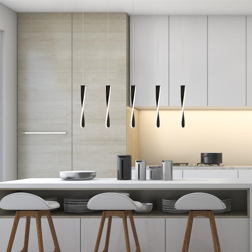 86755BK Paddle LED 5 Light Bar Pendant Black RRP £219.00