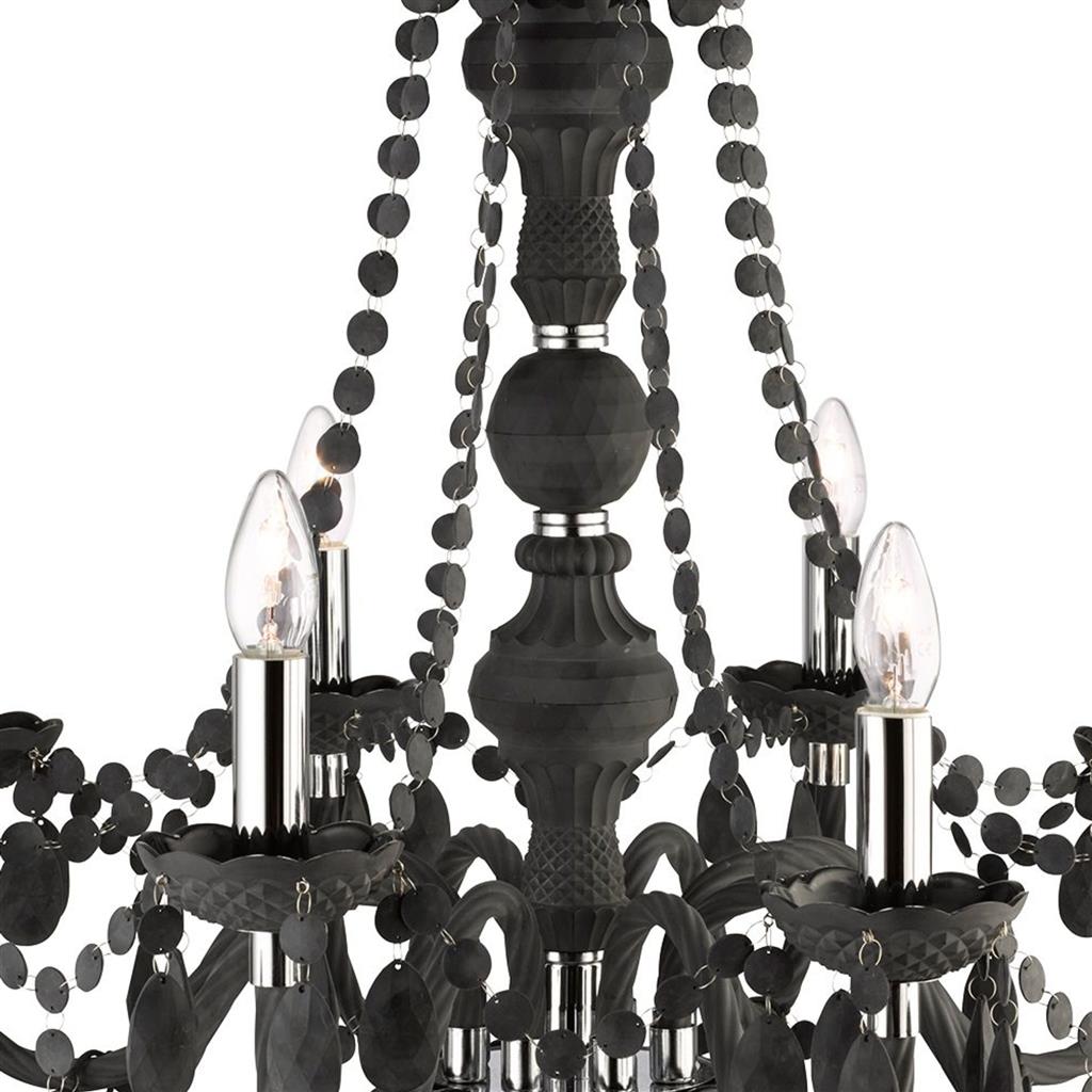 Searchlight 8888-8GY Marie Therese 8Lt Ceiling Pendant - Grey Glass & Acrylic RRP £289.00