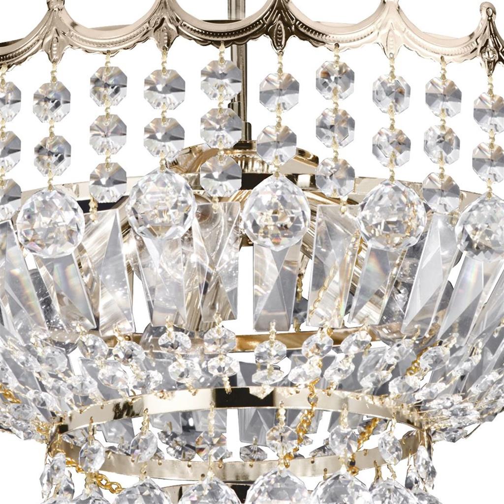 Searchlight 9113-39GO Versailles - 5 Light 39cm - Gold Frame Crystal Flush Chandelier RRP £329.00