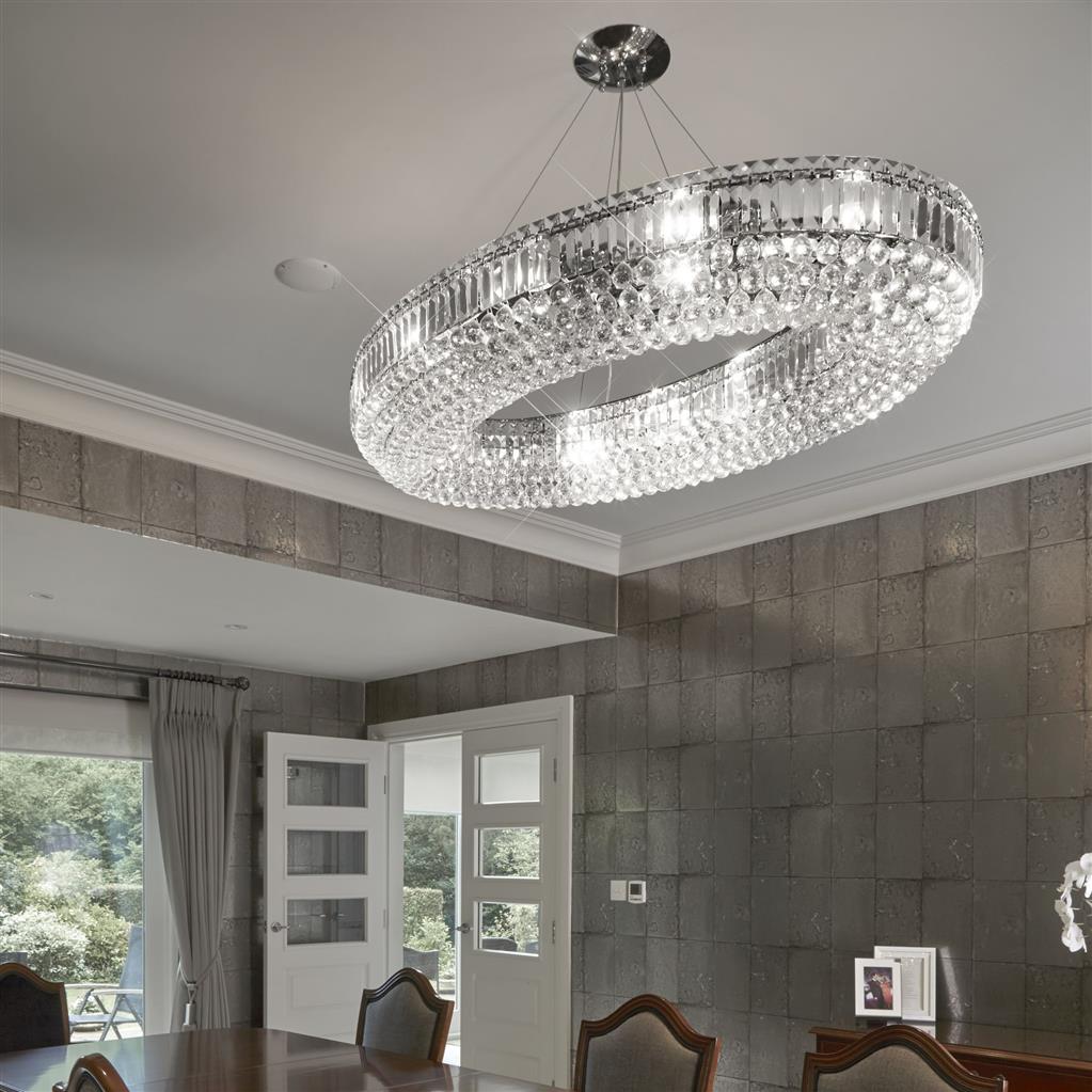 Searchlight 9190CC Vesuvius 24Lt Pendant - Chrome, Clear Coffin and Ball Drops RRP £5450.00