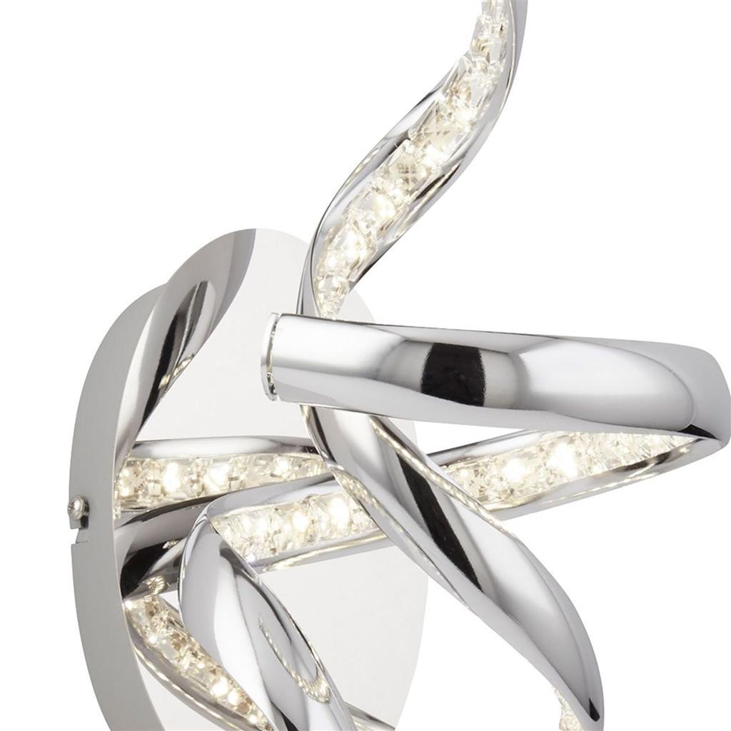 Searchlight 9208CC Twirls LED Wall Light- Chrome & Clear Crystal RRP £185.00