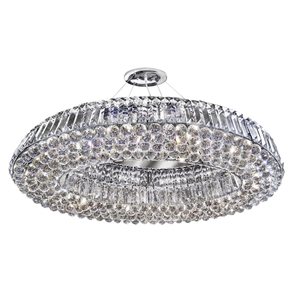 Searchlight 9291CC Vesuvius 10 Light Pendant - Chrome, Clear Coffin and Ball Drops RRP £1019.00