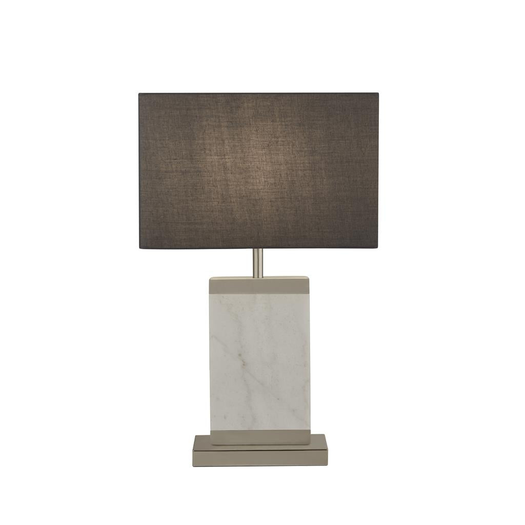 Searchlight 9381SN Satin Nickel, White Marble & Grey Shade RRP £189.00