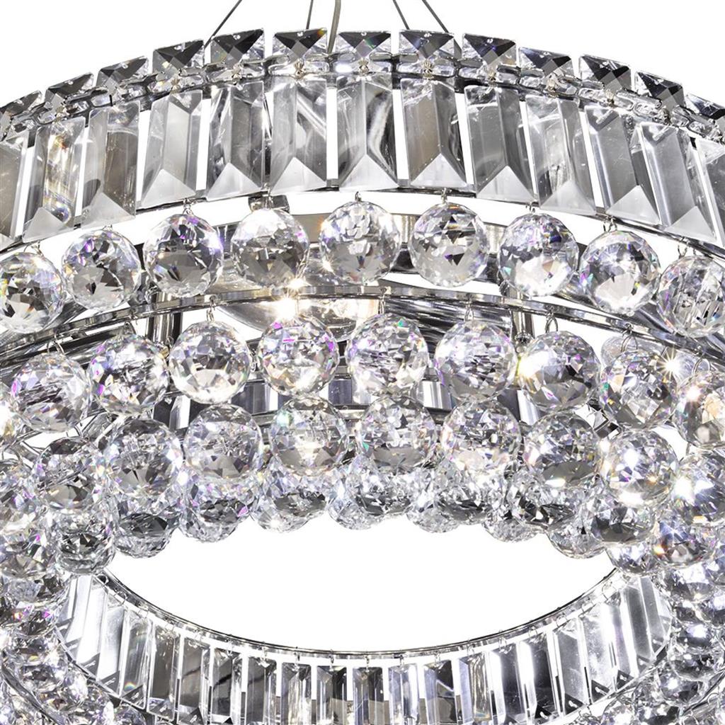 Searchlight 9392CC Vesuvius 10 Light Pendant - Chrome, Clear Coffin and Ball Drops RRP £1679.00