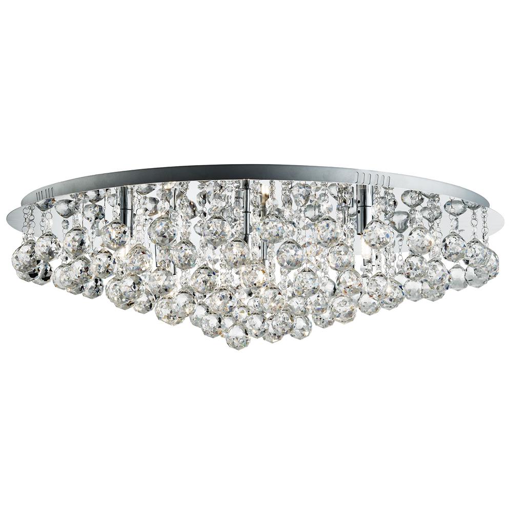 Searchlight 9598-8CC Hanna 8Lt Flush - Chrome with Clear Crystal Pyramid Drops