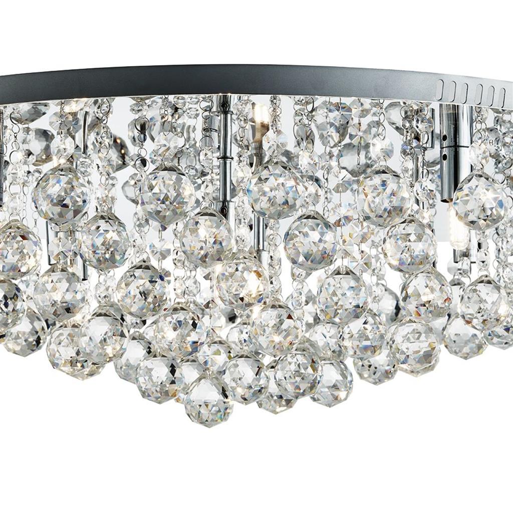 Searchlight 9598-8CC Hanna 8Lt Flush - Chrome with Clear Crystal Pyramid Drops