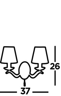 Searchlight 9822-2AB Andretti 2 Light Wall Light - Antique Brass & Cream Shades RRP £75.00