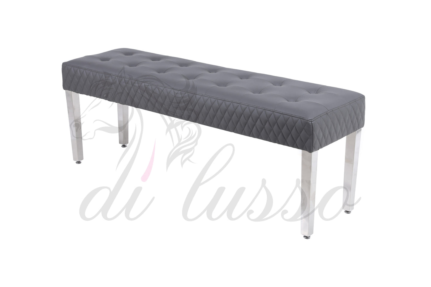Paris PU Leather Grey Bench