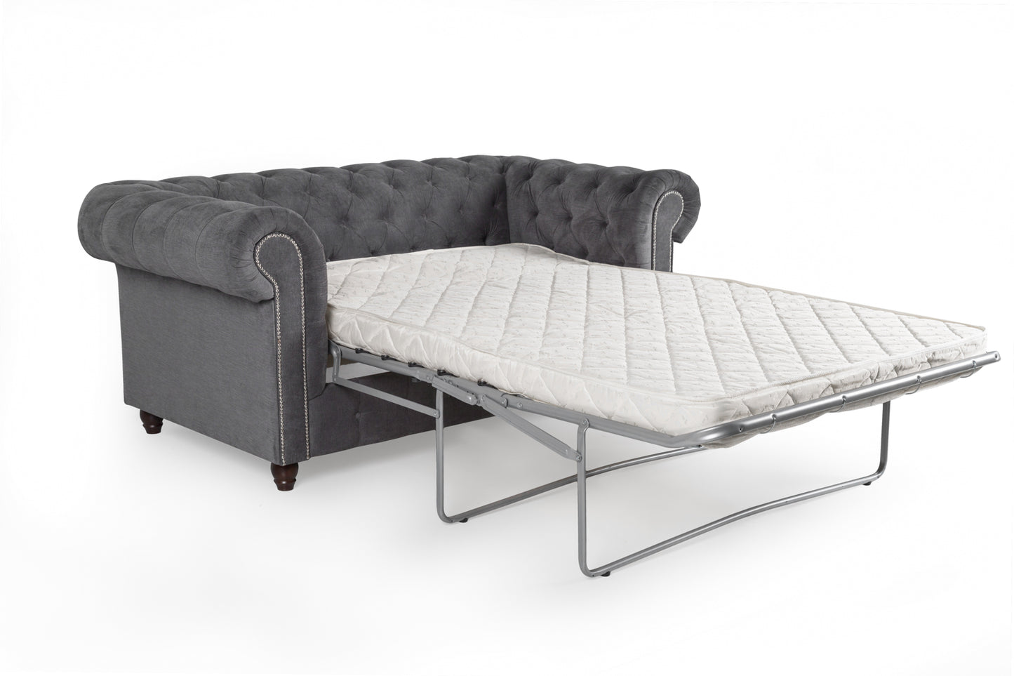Chesterfield Grey 2 Seater Sofa Bed