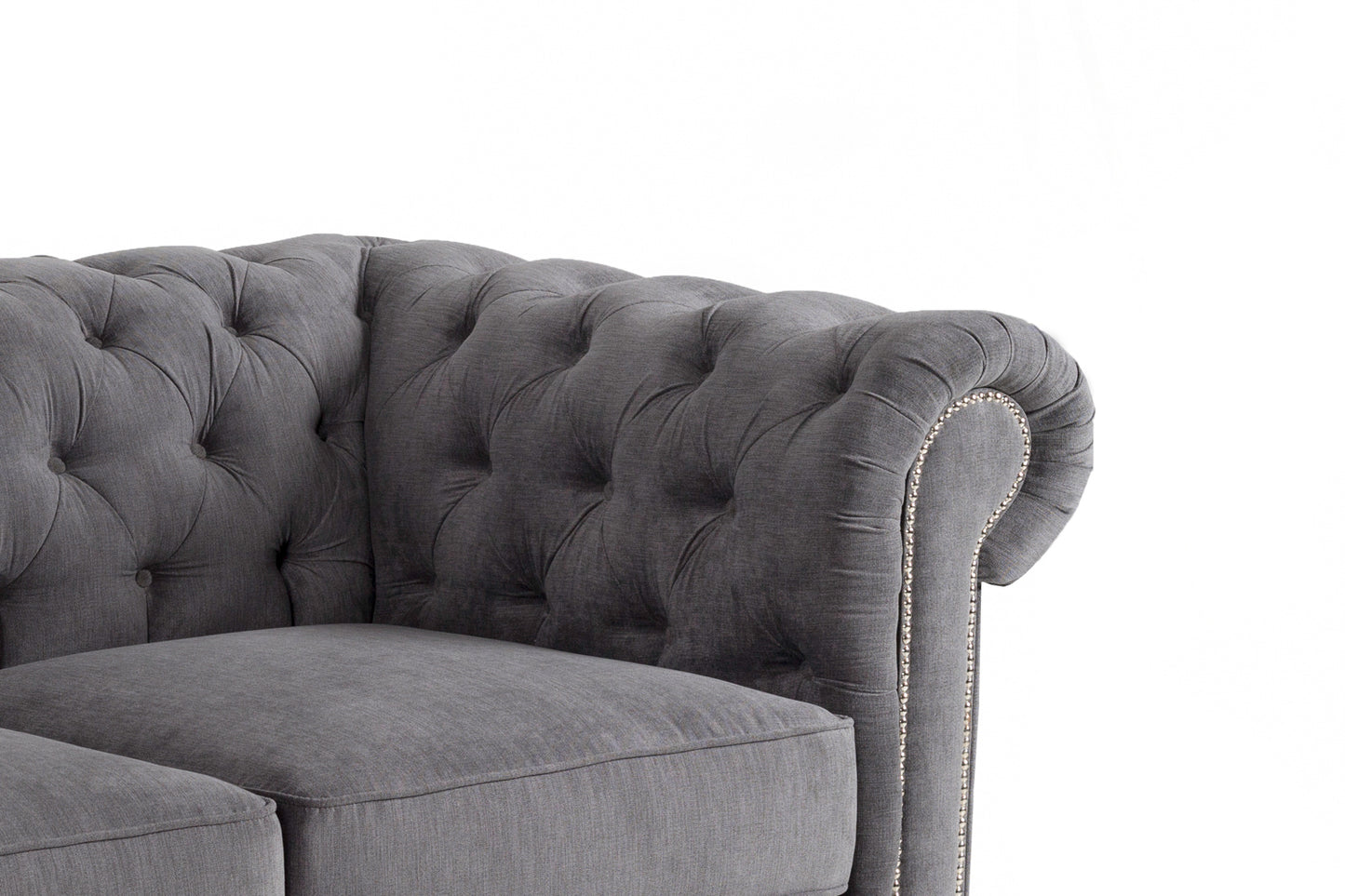 Chesterfield Grey 2 Seater Sofa Bed